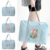 Πτυσσόμενη τσάντα ταξιδιού για χειραποσκευές Μεγάλη τσάντα οργάνωσης ενδυμάτων για άνδρες Αθλητικά αξεσουάρ εξωτερικού χώρου Holiday Flamingo Print Τσάντες