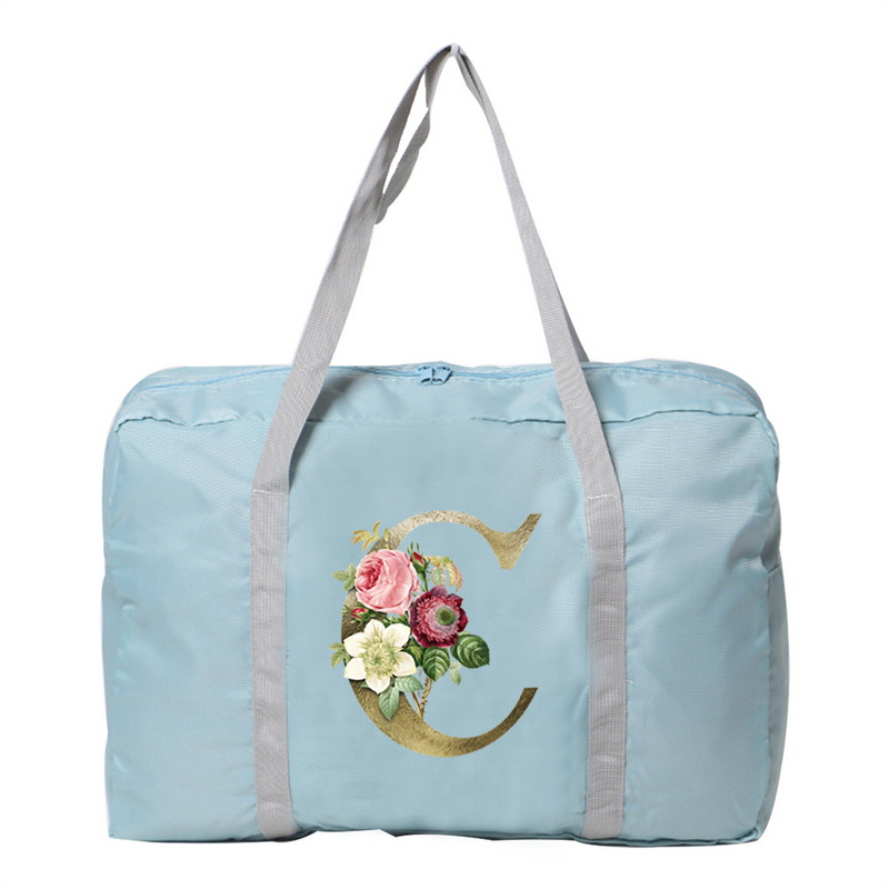 Putne torbe sa zlatnim cvjetnim uzorkom Duffle Bag velikog kapaciteta Unisex Vikend organizator Sklopive ručne torbe za pohranu odjeće