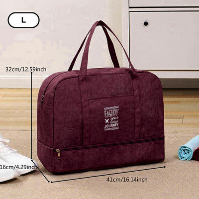 Madingi sulankstomi kelioniniai krepšiai Moteriški Oksfordo kelionių savaitgalio naktiniai krepšiai Didelės talpos rankinio bagažo dėklas Duffel Priedai