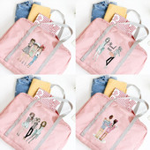 Γυναικεία τσάντα υπαίθρια τσάντα αποθήκευσης ταξιδιού για κάμπινγκ Πτυσσόμενο φερμουάρ Είδη περιποίησης Organizer Friends Pattern Αξεσουάρ αποσκευών Τσάντες