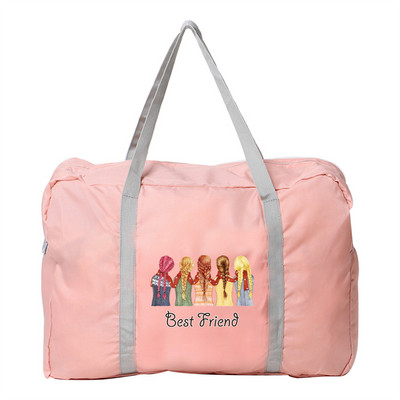 Γυναικεία τσάντα υπαίθρια τσάντα αποθήκευσης ταξιδιού για κάμπινγκ Πτυσσόμενο φερμουάρ Είδη περιποίησης Organizer Friends Pattern Αξεσουάρ αποσκευών Τσάντες