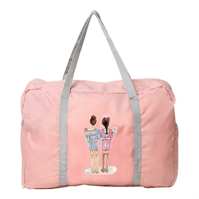 Γυναικεία τσάντα υπαίθρια τσάντα αποθήκευσης ταξιδιού για κάμπινγκ Πτυσσόμενο φερμουάρ Είδη περιποίησης Organizer Friends Pattern Αξεσουάρ αποσκευών Τσάντες