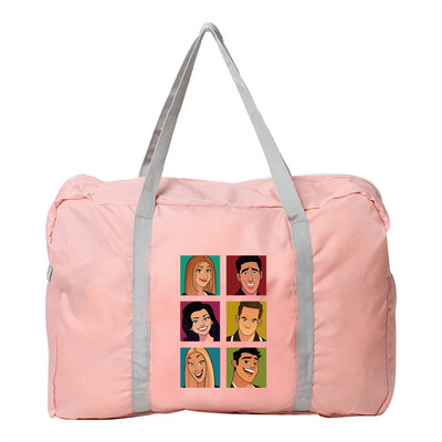 Γυναικεία τσάντα υπαίθρια τσάντα αποθήκευσης ταξιδιού για κάμπινγκ Πτυσσόμενο φερμουάρ Είδη περιποίησης Organizer Friends Pattern Αξεσουάρ αποσκευών Τσάντες