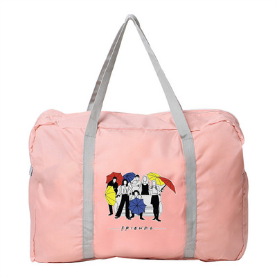 Γυναικεία τσάντα υπαίθρια τσάντα αποθήκευσης ταξιδιού για κάμπινγκ Πτυσσόμενο φερμουάρ Είδη περιποίησης Organizer Friends Pattern Αξεσουάρ αποσκευών Τσάντες