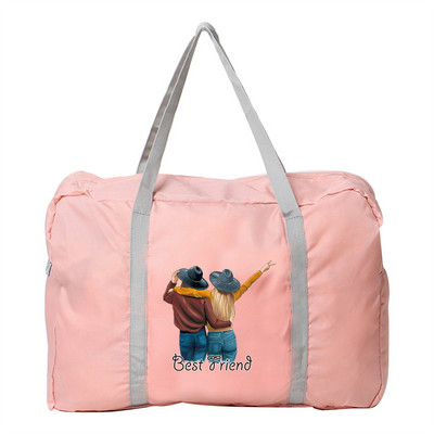 Γυναικεία τσάντα υπαίθρια τσάντα αποθήκευσης ταξιδιού για κάμπινγκ Πτυσσόμενο φερμουάρ Είδη περιποίησης Organizer Friends Pattern Αξεσουάρ αποσκευών Τσάντες