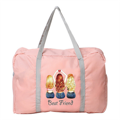 Γυναικεία τσάντα υπαίθρια τσάντα αποθήκευσης ταξιδιού για κάμπινγκ Πτυσσόμενο φερμουάρ Είδη περιποίησης Organizer Friends Pattern Αξεσουάρ αποσκευών Τσάντες