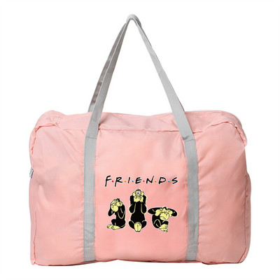Γυναικεία τσάντα υπαίθρια τσάντα αποθήκευσης ταξιδιού για κάμπινγκ Πτυσσόμενο φερμουάρ Είδη περιποίησης Organizer Friends Pattern Αξεσουάρ αποσκευών Τσάντες