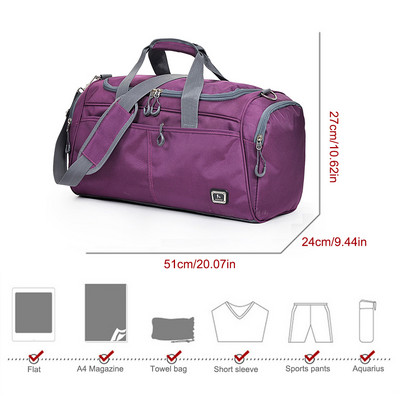 Oxford platnene vanjske putne torbe velikog kapaciteta, cilindrične torbe za rame, sklopivi, podesivi remen za nošenje, muška sportska torba za teretanu