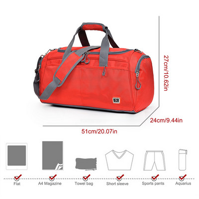 Oxford platnene vanjske putne torbe velikog kapaciteta, cilindrične torbe za rame, sklopivi, podesivi remen za nošenje, muška sportska torba za teretanu