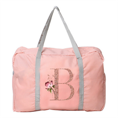 Μεγάλη φορητή τσάντα ταξιδιού Rose Gold Πτυσσόμενη τσάντα για ταξίδια Εξαιρετικά ελαφριά χωρητικότητα αποθήκευσης Τσάντες αποθήκευσης αποσκευών τρόλεϊ