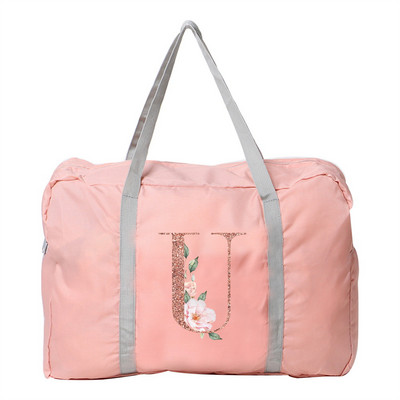 Μεγάλη φορητή τσάντα ταξιδιού Rose Gold Πτυσσόμενη τσάντα για ταξίδια Εξαιρετικά ελαφριά χωρητικότητα αποθήκευσης Τσάντες αποθήκευσης αποσκευών τρόλεϊ