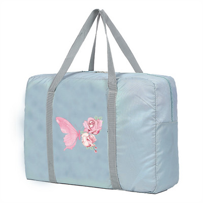 Didelės talpos kelioniniai krepšiai Vyriški drabužiai Tvarkyti kelioninį krepšį Moteriški krepšiai Bagažo krepšiai Rankinė Rožinė gėlė drugelių serija