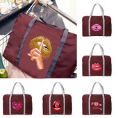 Modne sklopive putne torbe Unisex Torba velikog kapaciteta Prtljaga Ženske ručne torbe s printom na ustima Muške prijenosne organizatore za odjeću Tote