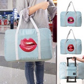 Najlonska sklopiva putna torba Prtljaga Ženske vodootporne torbe Ručna torba s ispisom na ustima Odjeća za pohranu Unisex torbe velikog kapaciteta