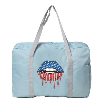 Najlonska sklopiva putna torba Prtljaga Ženske vodootporne torbe Ručna torba s ispisom na ustima Odjeća za pohranu Unisex torbe velikog kapaciteta