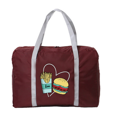 2023 Nove najlonske sklopive putne torbe Unisex torba za prtljagu velikog kapaciteta Ženske ručne torbe Vodootporne putne torbe Serija hrane Print