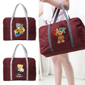 Genți de călătorie pliabile din nailon 2022 pentru femei Geantă de mare capacitate Bagaj Genți de mână impermeabile unisex cu model de urs pentru bărbați.