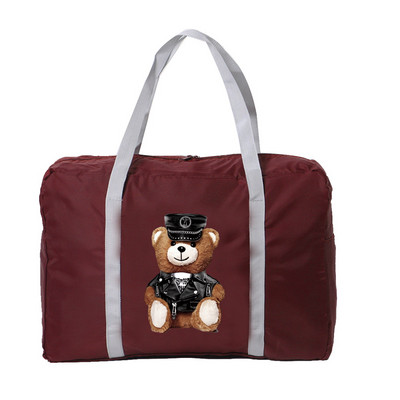 Genți de călătorie pliabile din nailon 2022 pentru femei Geantă de mare capacitate Bagaj Genți de mână impermeabile unisex cu model de urs pentru bărbați.