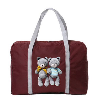 Genți de călătorie pliabile din nailon 2022 pentru femei Geantă de mare capacitate Bagaj Genți de mână impermeabile unisex cu model de urs pentru bărbați.