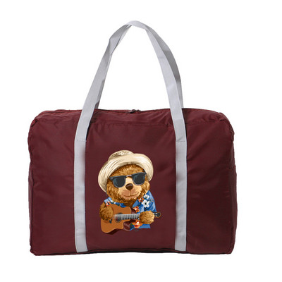 Genți de călătorie pliabile din nailon 2022 pentru femei Geantă de mare capacitate Bagaj Genți de mână impermeabile unisex cu model de urs pentru bărbați.