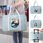 Sklopiva putna torba Unisex Torbe velikog kapaciteta Prtljaga Ženske vodootporne ručne torbe Serija valova Print Ručne torbe za pohranu odjeće