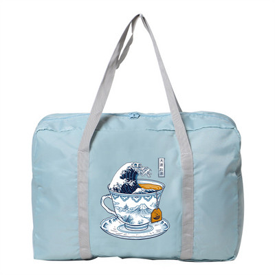 Sklopiva putna torba Unisex Torbe velikog kapaciteta Prtljaga Ženske vodootporne ručne torbe Serija valova Print Ručne torbe za pohranu odjeće