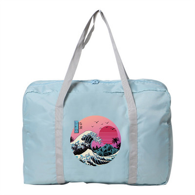 Sklopiva putna torba Unisex Torbe velikog kapaciteta Prtljaga Ženske vodootporne ručne torbe Serija valova Print Ručne torbe za pohranu odjeće