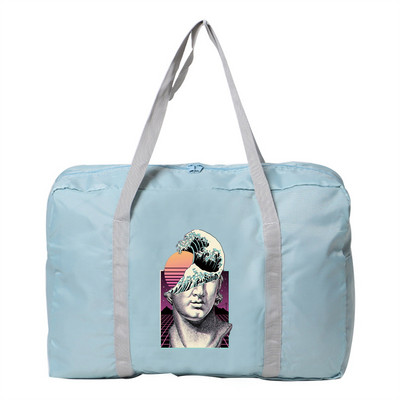 Sklopiva putna torba Unisex Torbe velikog kapaciteta Prtljaga Ženske vodootporne ručne torbe Serija valova Print Ručne torbe za pohranu odjeće