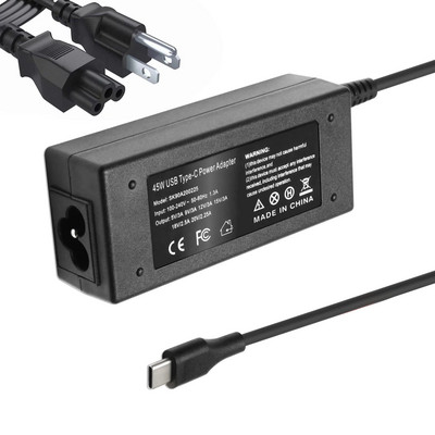 45 W Praktično napajanje Punjač za prijenosna računala Izdržljivi ABS US EU utikač USB C Brzi kućni ured Višestruka zaštita Prikladno za Chromebook X360