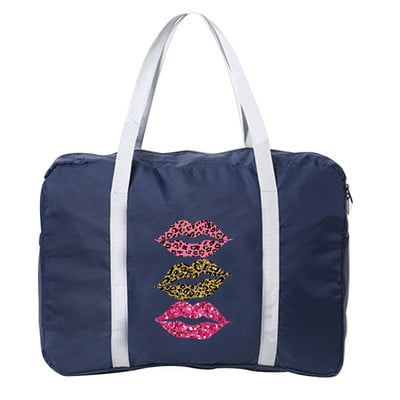 Geantă de călătorie pliabilă pentru femei Bagaje în aer liber Accesorii de depozitare a îmbrăcămintei Genți de nailon cu imprimeu la gură Pachet duffle rezistent la umiditate