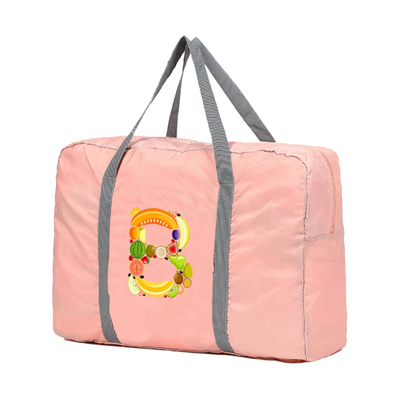 Sklopive putne torbe Ručne torbe Organizator za odjeću velikog kapaciteta Unisex Razvrstavanje prtljage Ženska sportska torba s ispisom slova i voća