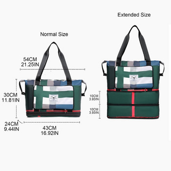 Τσάντα ταξιδιού για γυναίκες μεταφορά Weekender Overnight Shoulder Bag Gym Tote Dry Wet Separation Bag μεγάλης χωρητικότητας Αναδιπλούμενη