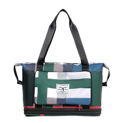 Női utazótáska hétvégi éjszakánként hordható válltáska edzőtermi hordtáska, száraz, nedves elválasztótáska, nagy kapacitású összecsukható