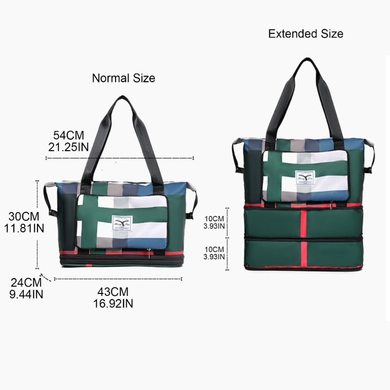 Női utazótáska hétvégi éjszakánként hordható válltáska edzőtermi hordtáska, száraz, nedves elválasztótáska, nagy kapacitású összecsukható