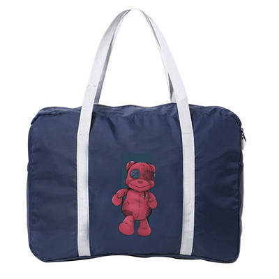 Modna unisex ručna torba za kampiranje na otvorenom, sklopivi patentni zatvarač, serija ispisa medvjeda, torba za prtljagu za djevojčice, organizator putovanja, torbe s dodacima