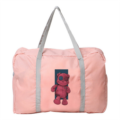 Modna unisex ručna torba za kampiranje na otvorenom, sklopivi patentni zatvarač, serija ispisa medvjeda, torba za prtljagu za djevojčice, organizator putovanja, torbe s dodacima