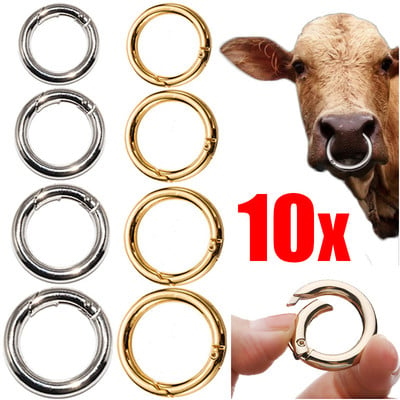 10 τεμ/παρτίδα Μεταλλικά O Ring κουμπώματα με ελατήρια Ανοιγόμενα στρογγυλά μπρελόκ καραμπίνερ DIY Μπρελόκ κοσμήματα Μπρελόκ με αγκράφες για σκύλους Αξεσουάρ τσάντας