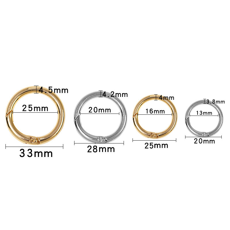 10kom/lot Metalni O prsten Opružne kopče Okrugli karabiner koji se može otvoriti Privjesak za ključeve DIY nakit Privjesak za ključeve Lanac za pse Kopče Dodaci za torbe