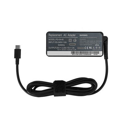 AC adapter za prijenosno računalo za Lenovo 95W zidno brzo punjenje 5V 3A 9V 3A 15V 3A / 20V 2.25A 3.25A 4.75A 95W tip-C PD punjač