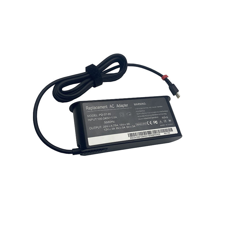 AC adapter za prijenosno računalo za Lenovo 95W zidno brzo punjenje 5V 3A 9V 3A 15V 3A / 20V 2.25A 3.25A 4.75A 95W tip-C PD punjač