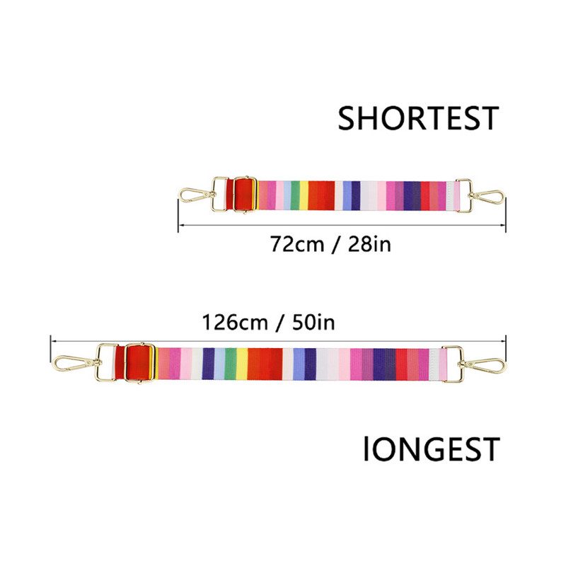 Curea de umăr din țesătură colorată pentru femei Accesorii pentru geantă pentru doamnă Curea de nailon pentru umăr lat, ajustabil, detașabil