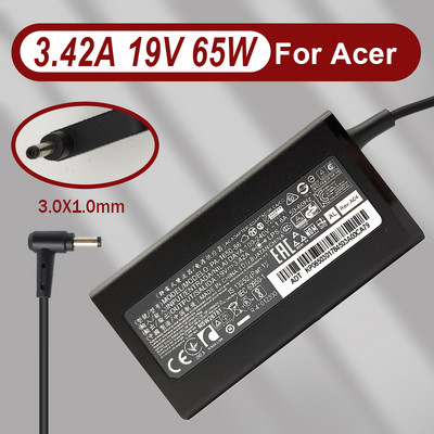 19V 3.42A 65W 3.0x1.0mm PA-1650-86 AC адаптер за ACER Swift3 SF314 A11-065N1A ADP-65VH F Захранващо устройство за лаптоп