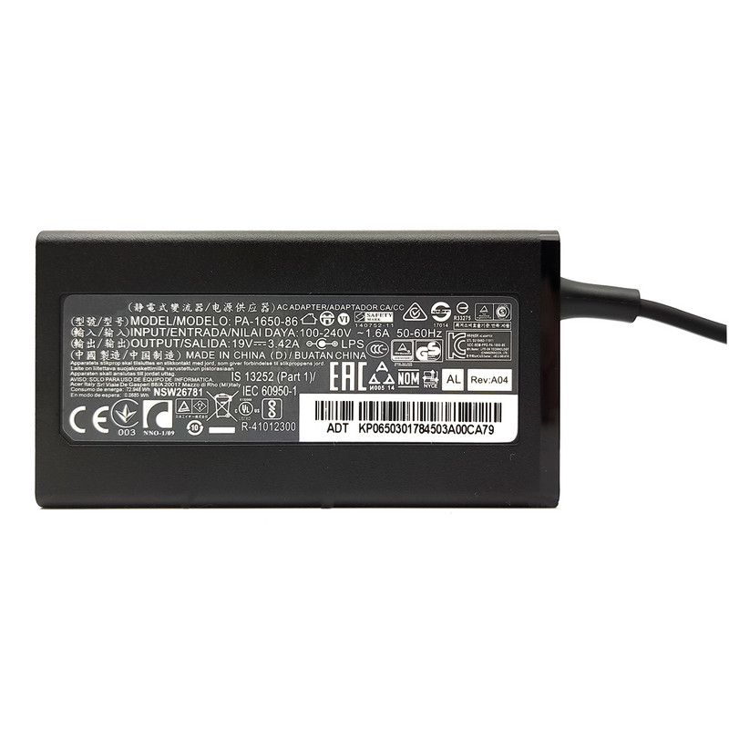 19V 3.42A 65W 3.0x1.0mm PA-1650-86 AC adapter ACER Swift3 SF314 A11-065N1A ADP-65VH F laptop tápegység töltőhöz