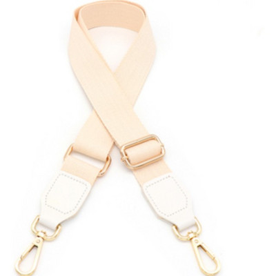 Prabangus grynos spalvos medvilninis diržas su PU odiniu ilgu pečių dirželiu, reguliuojamu pečių krepšio priedų krepšiu