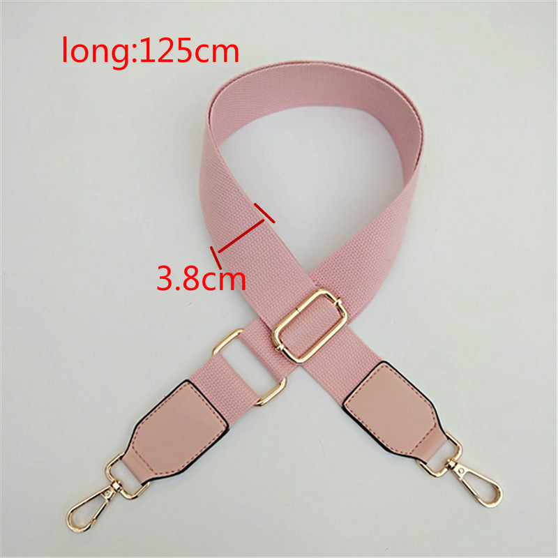 Prabangus grynos spalvos medvilninis diržas su PU odiniu ilgu pečių dirželiu, reguliuojamu pečių krepšio priedų krepšiu