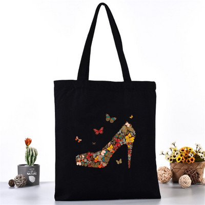 Ženska platnena torba na rame Fashion Butterfly Series Tote Shopper Bags Eko organizator Velike ručne torbe Sklopivi paket za kupovinu namirnica