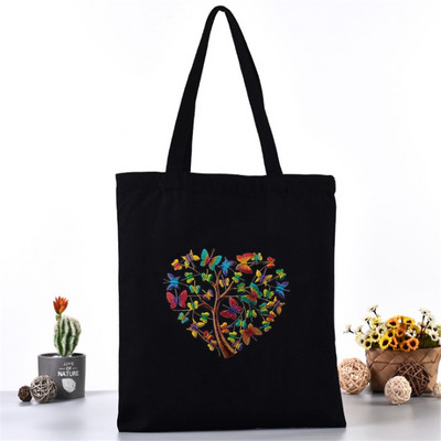 Ženska platnena torba na rame Fashion Butterfly Series Tote Shopper Bags Eko organizator Velike ručne torbe Sklopivi paket za kupovinu namirnica