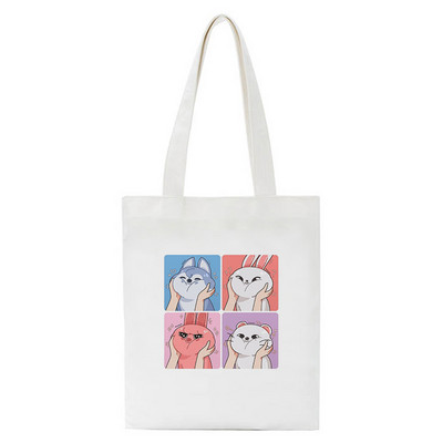 Stary Kids Skzoo Tote Bags pre ženy Prenosná nákupná taška Harajuku Street Style Plátenné kabelky Kawaii Roztomilá Bolsa Feminina