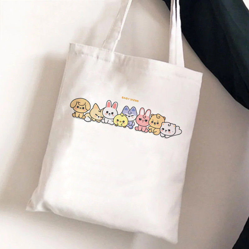 Stary Kids Skzoo Tote Bags pre ženy Prenosná nákupná taška Harajuku Street Style Plátenné kabelky Kawaii Roztomilá Bolsa Feminina