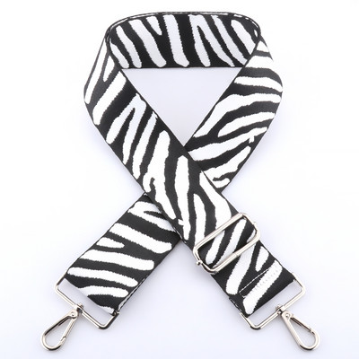 3.8cm Zebra Pattern Bag Strap Adjustable Belt For Bags Replacement Bag Strap for Crossbody Embroidered Wide Belt Chain Strap